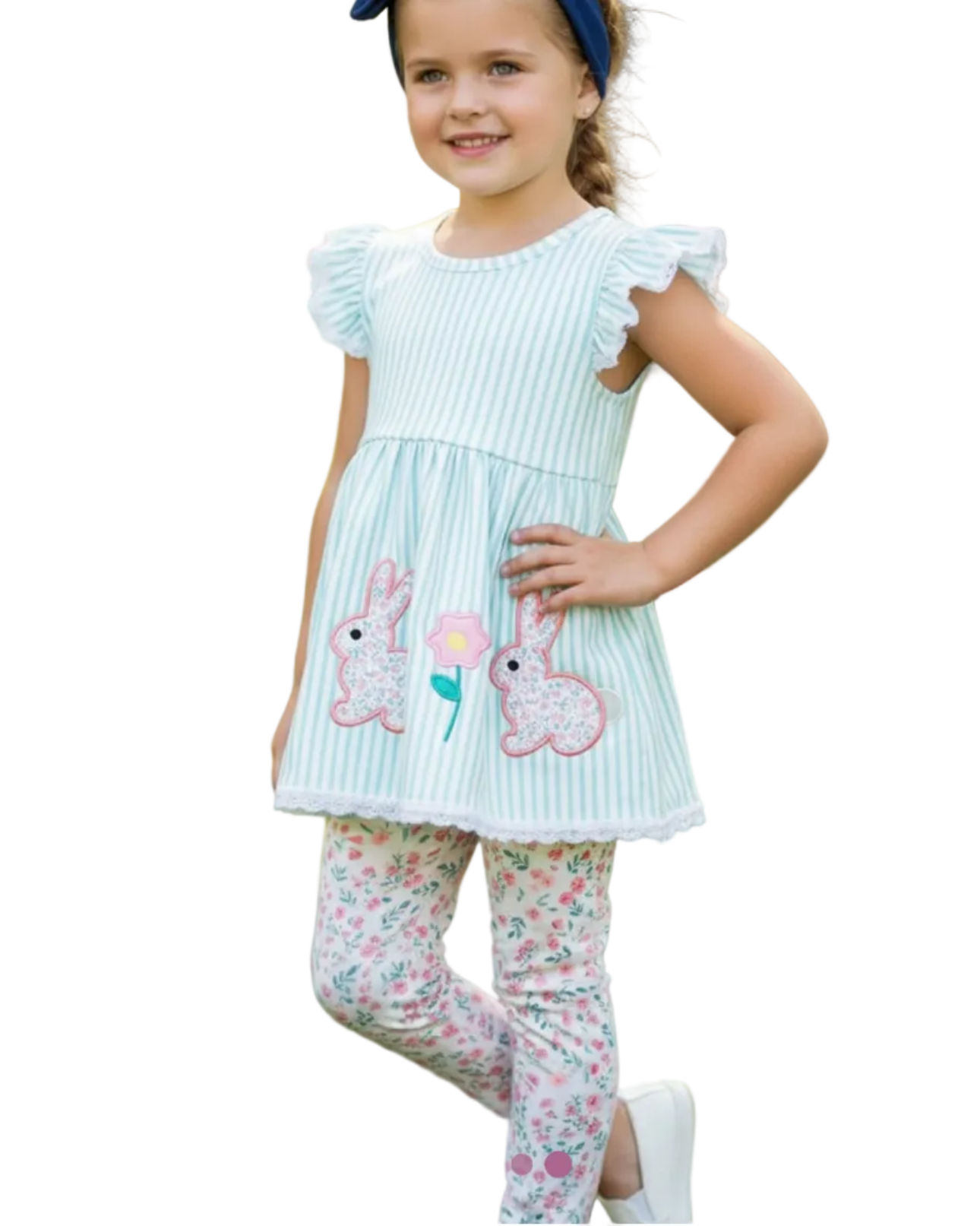 Ruffle Bunny Floral Legging Set