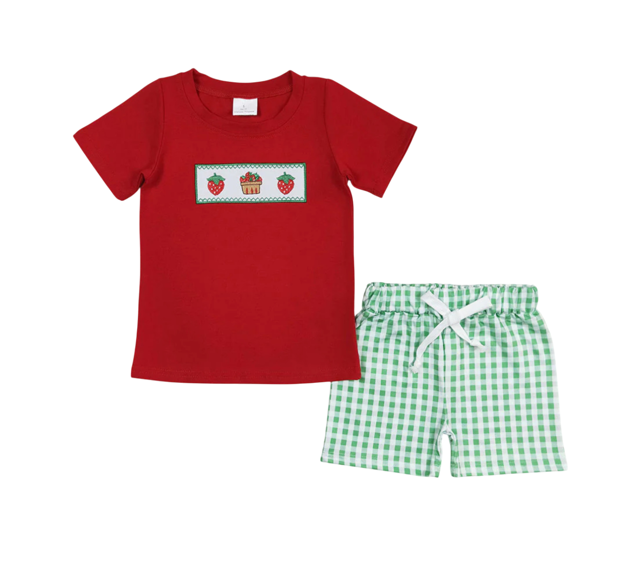 Strawberry Boy Plaid Set