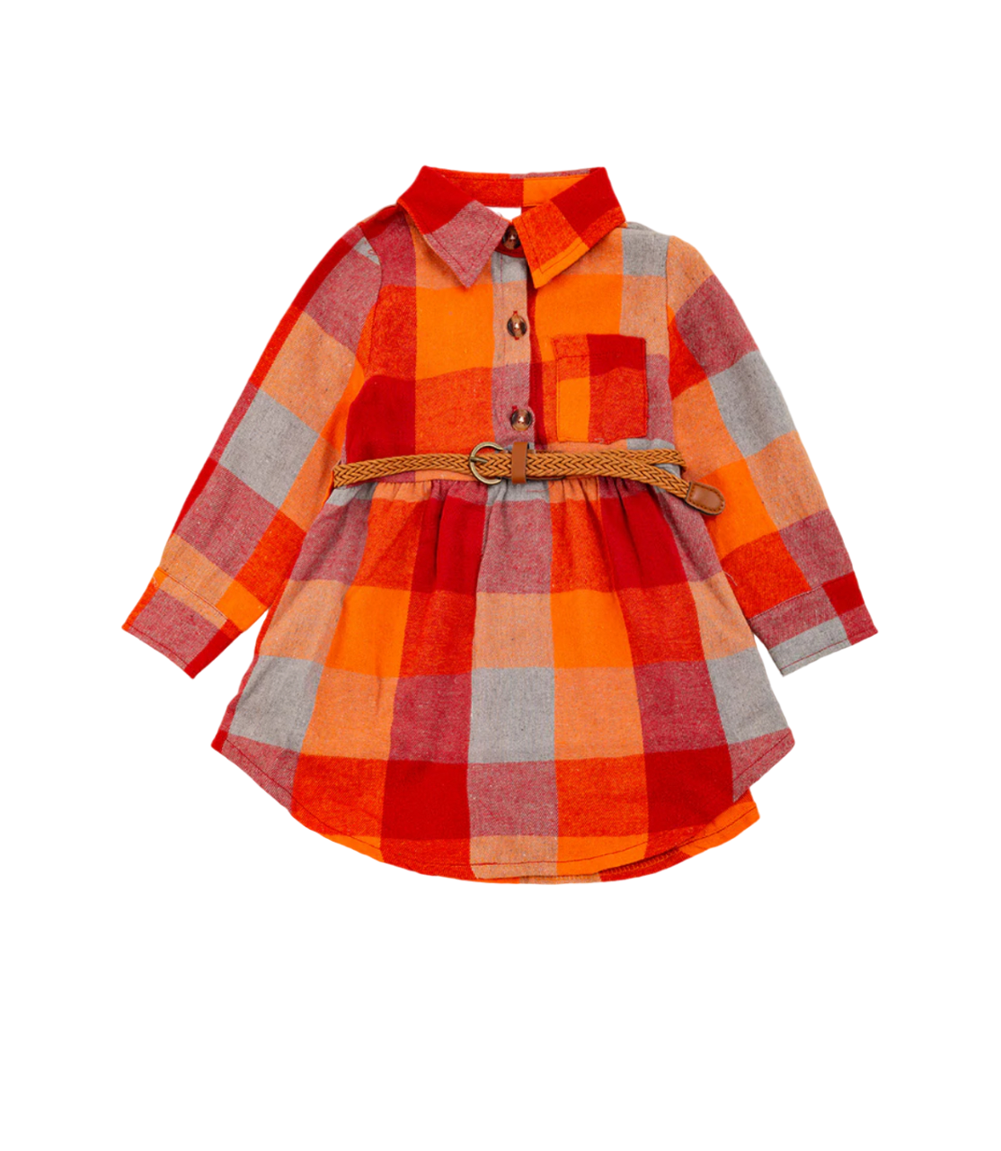 Orange Red Plaid Dress 6-12M Orange Red Plaid Dress 6-12M