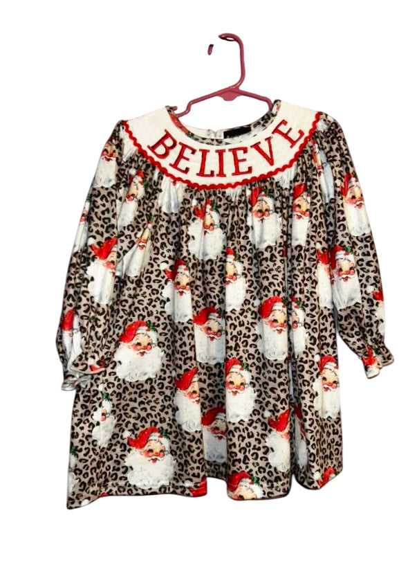 Believe Smocked Santa Dress