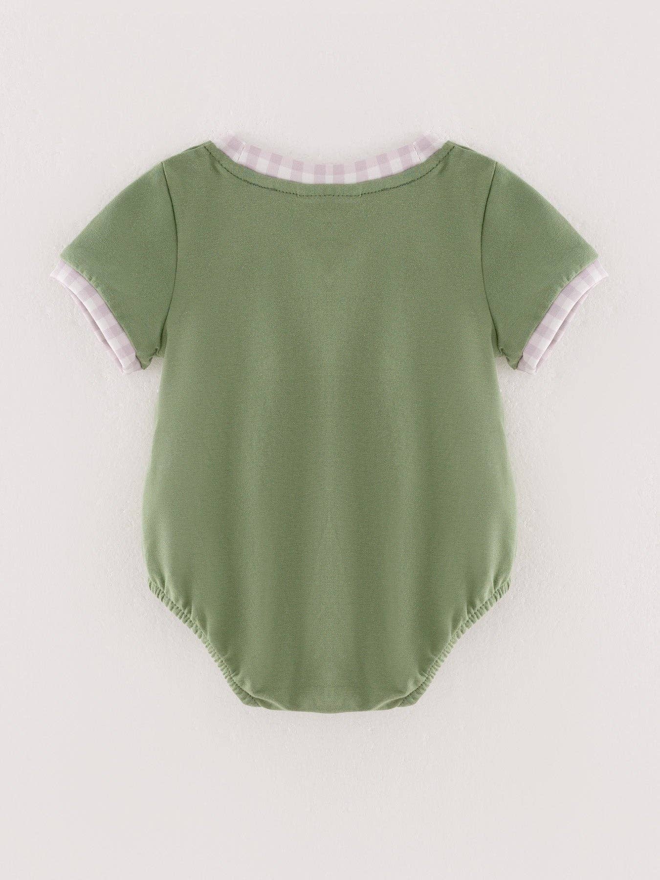 Pumpkin Boys Chenille Green Romper