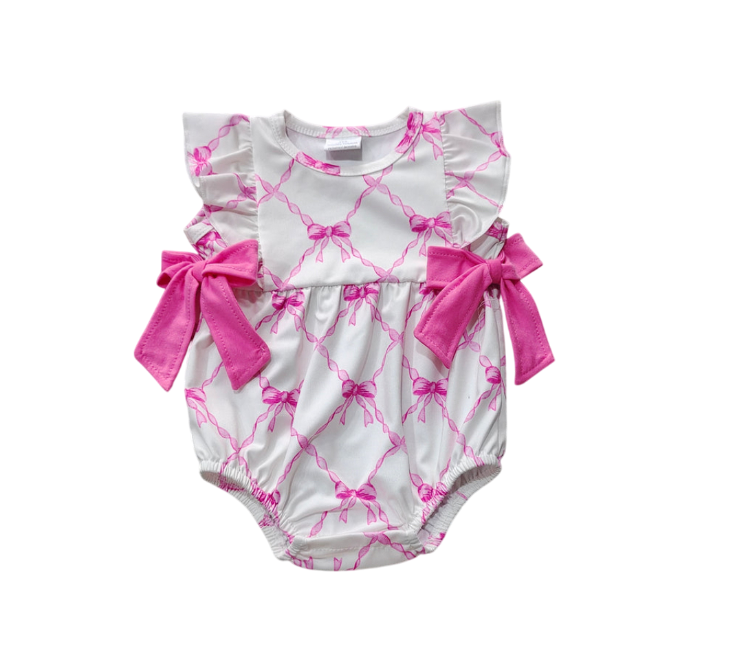 Pink Bow Romper