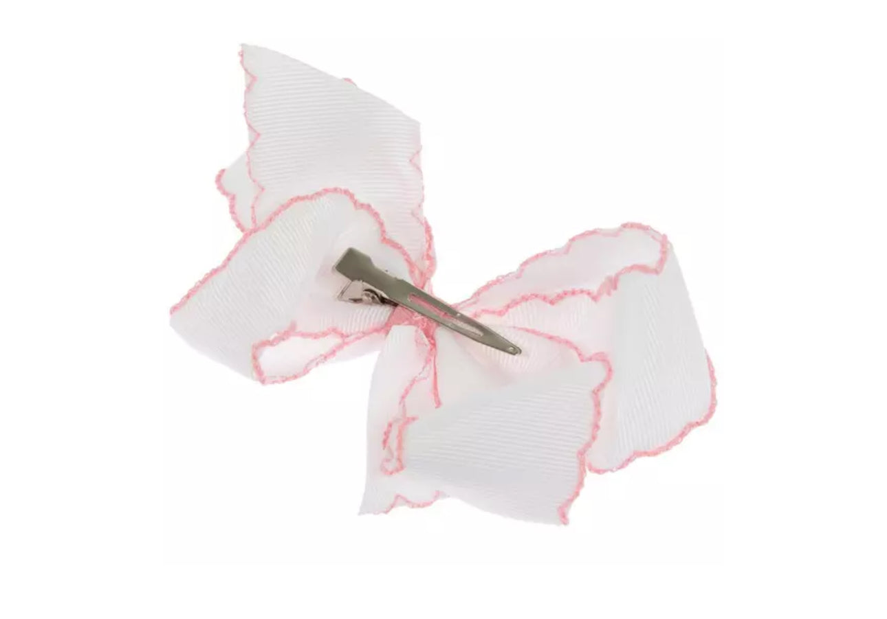 Scalloped Edge Clip Hair Bow