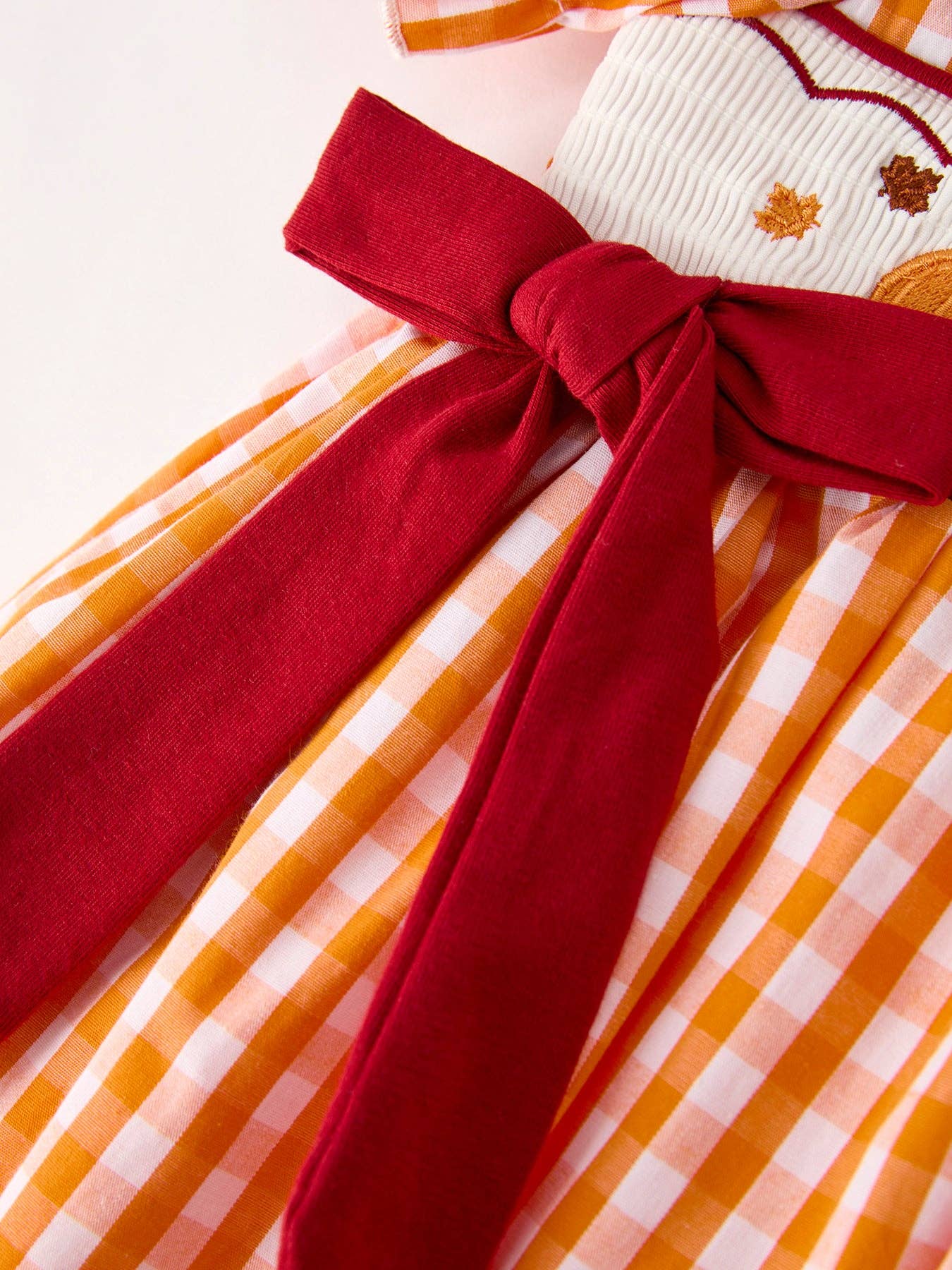 Fall Orange Check Dress