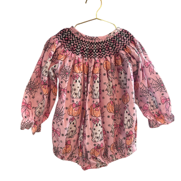 Pink Ghost Smocked Bubble
