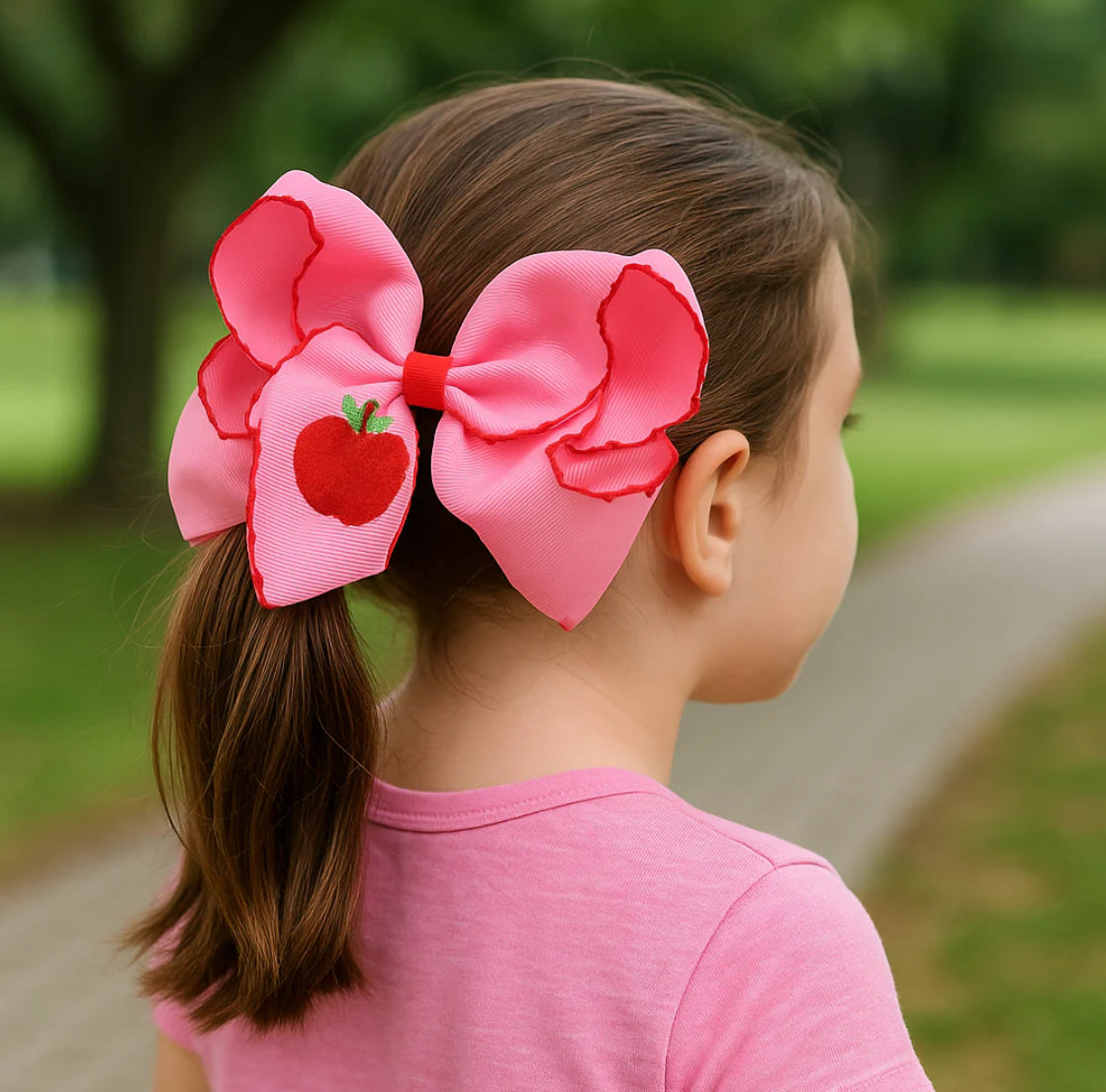 Apple Hair Bow