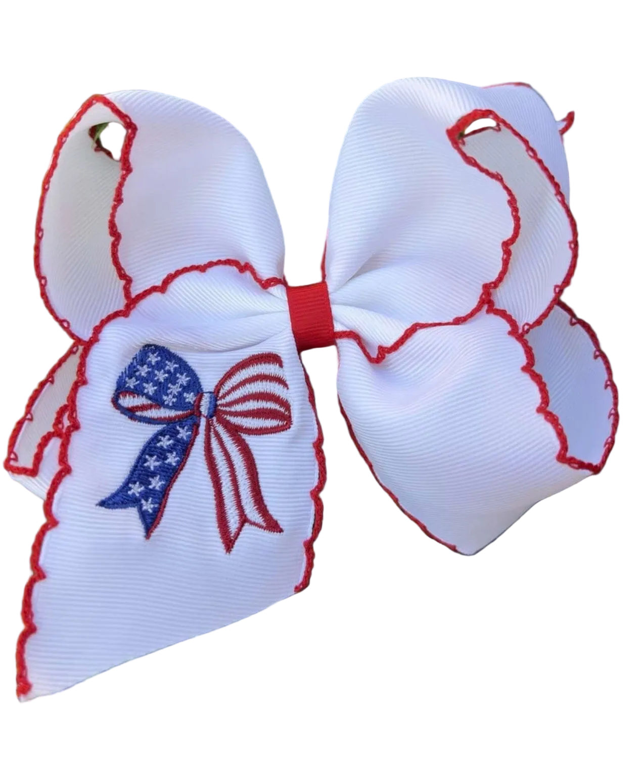 Coquette Patriotic Flag Bow