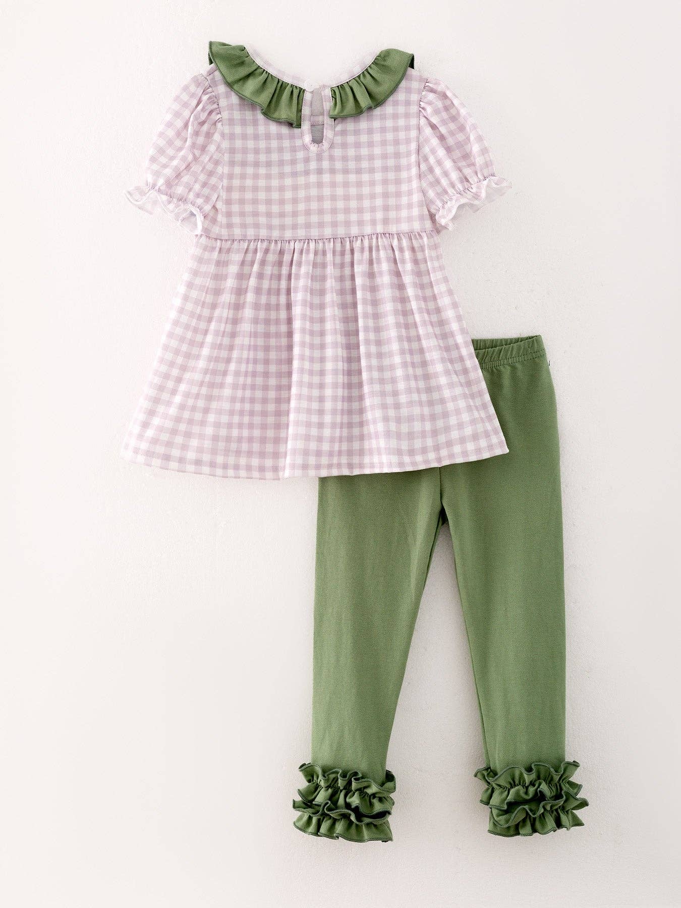 Pumpkin Chenille Plaid Pants Set