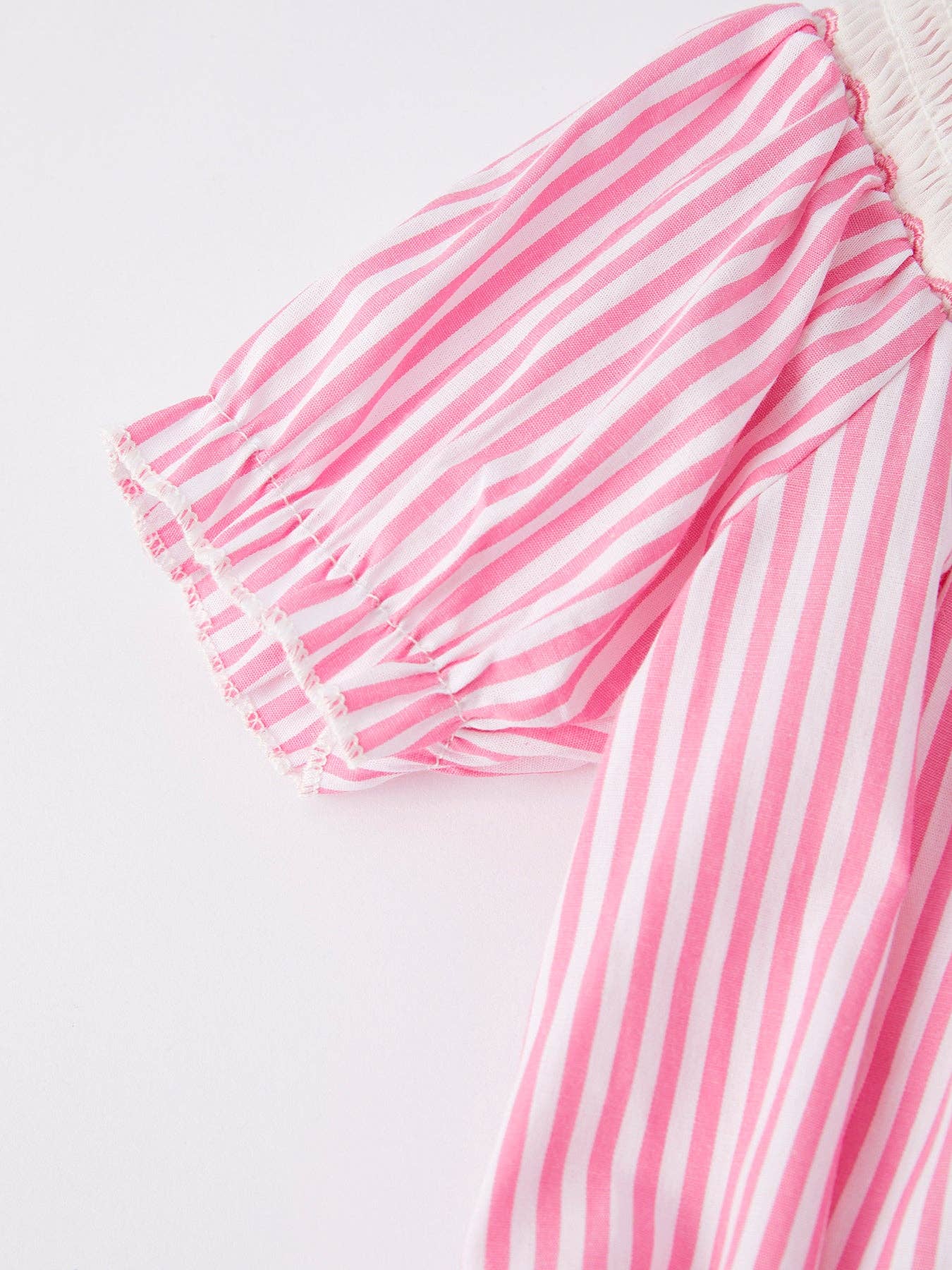 Stripe Cupcake Smocking Pink Romper