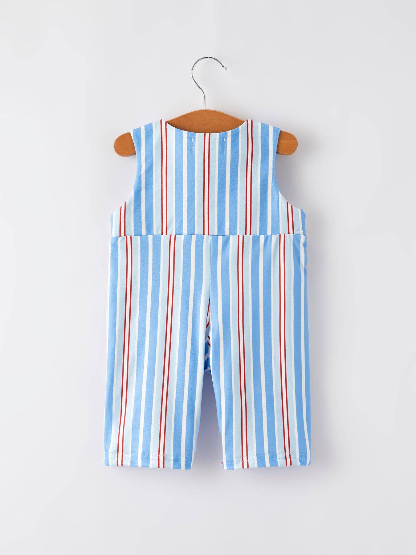 Boys Patriotic Striped Smocking Romper