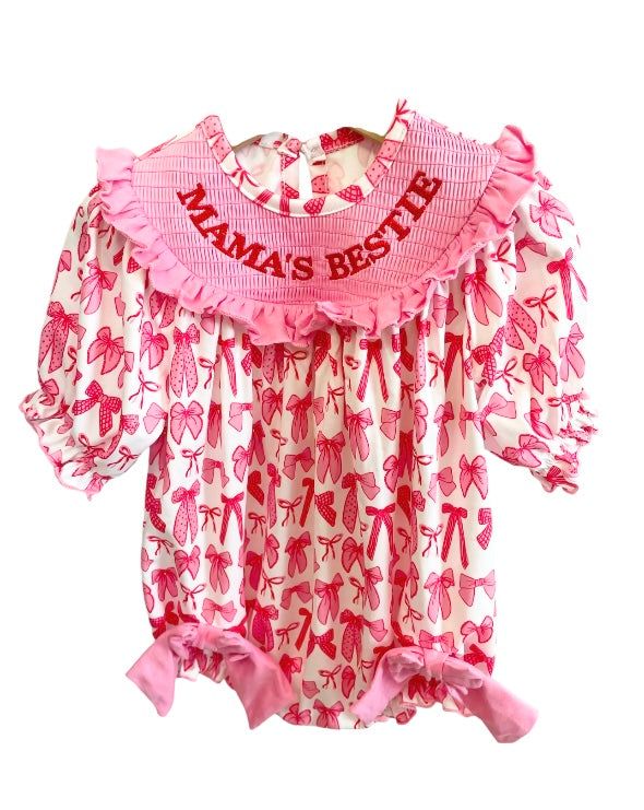 Pink Mamas Bestie Bow Romper