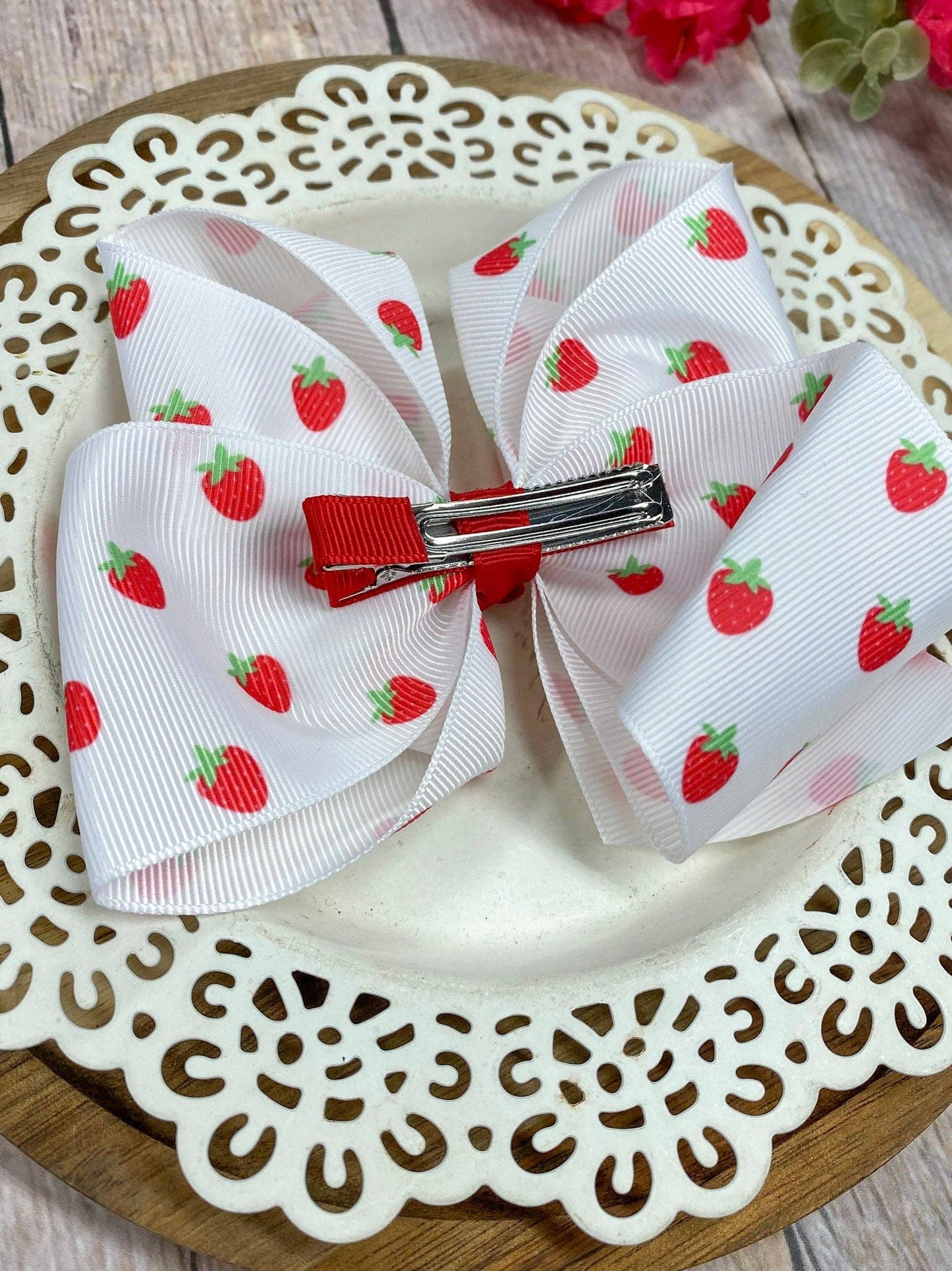 Strawberry Hair Bow