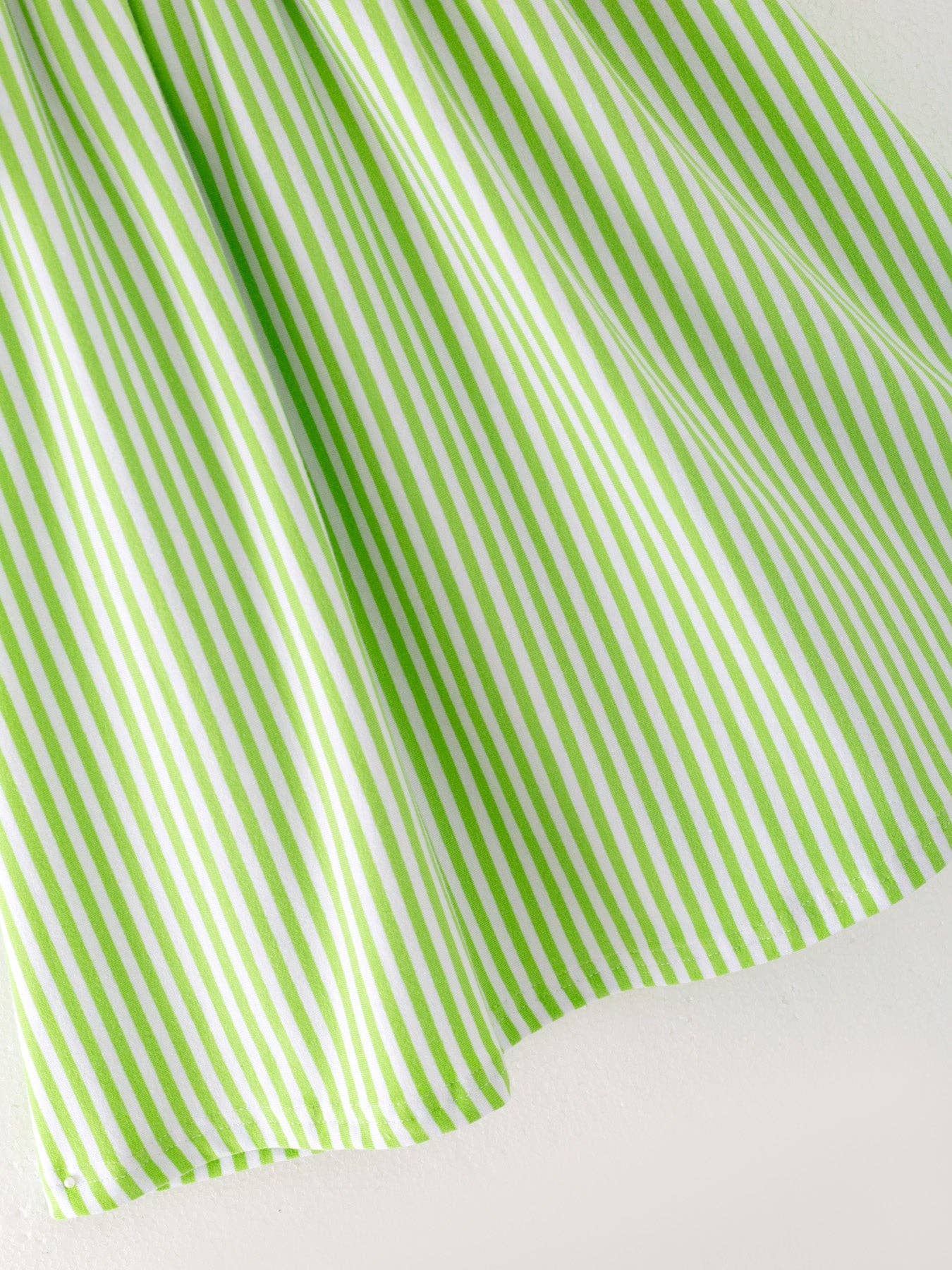 Pumpkin Smock Green Striped Dress