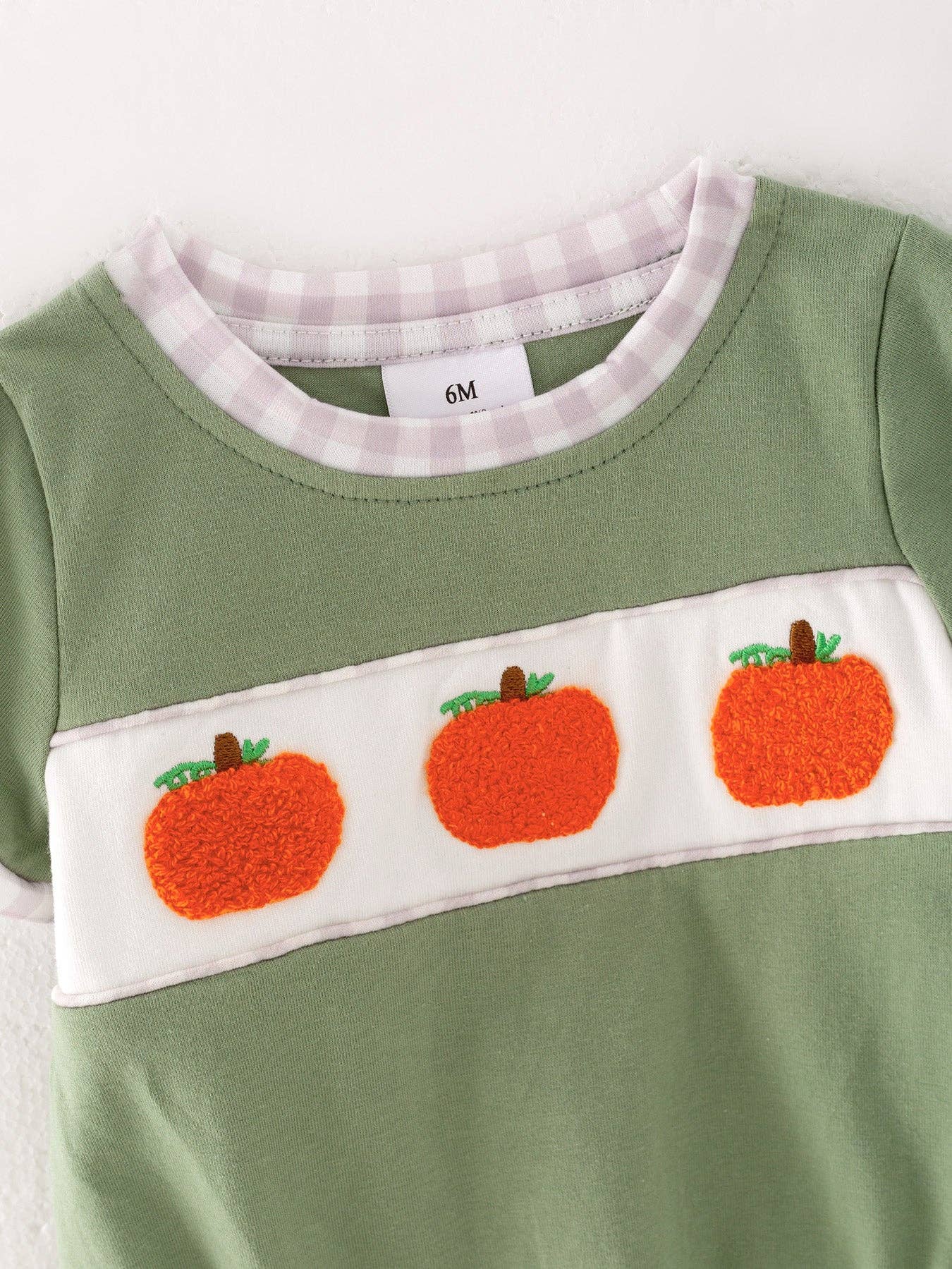 Pumpkin Boys Chenille Green Romper