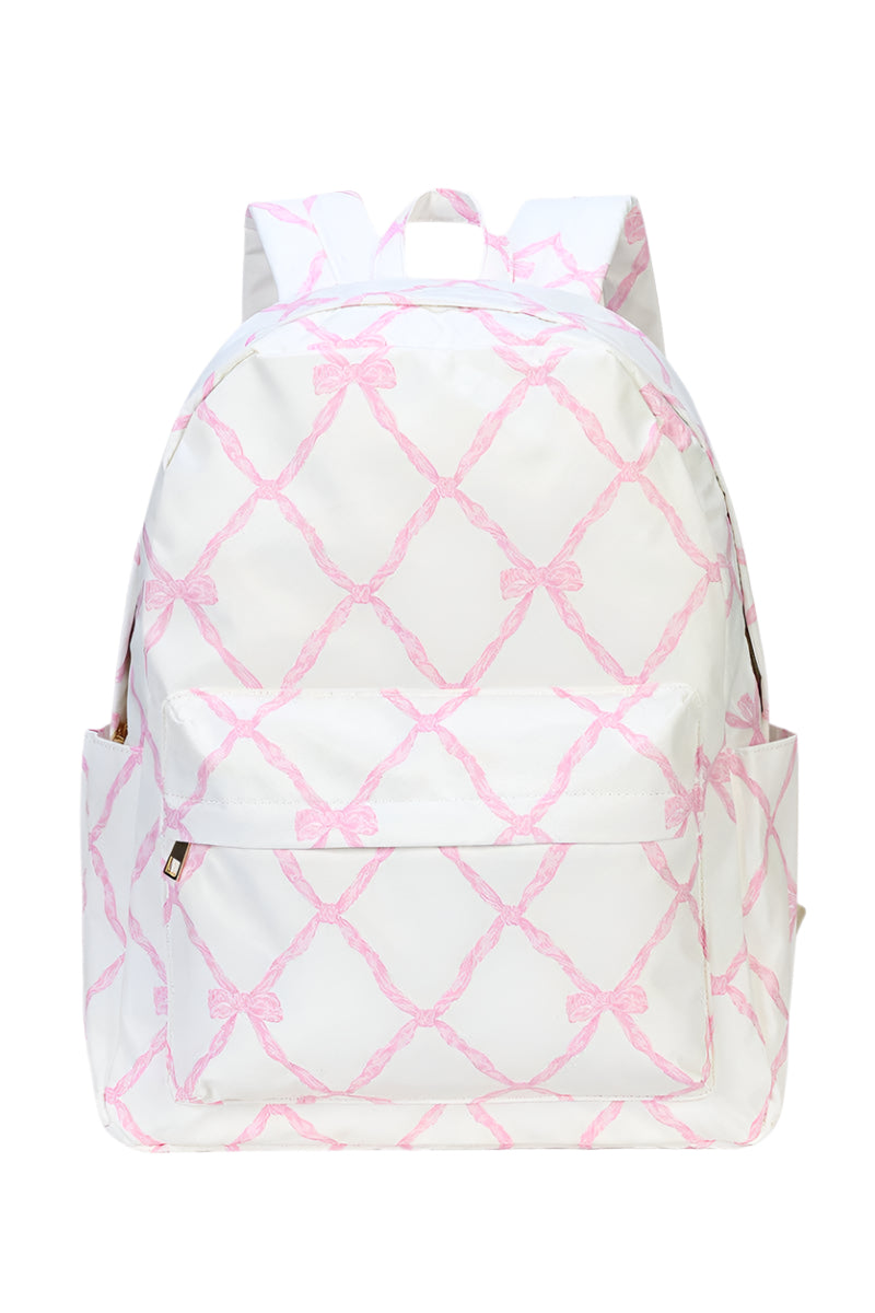 bow mini backpack Girls Bow Printed Backpack – Mini Amore Children's Boutique
