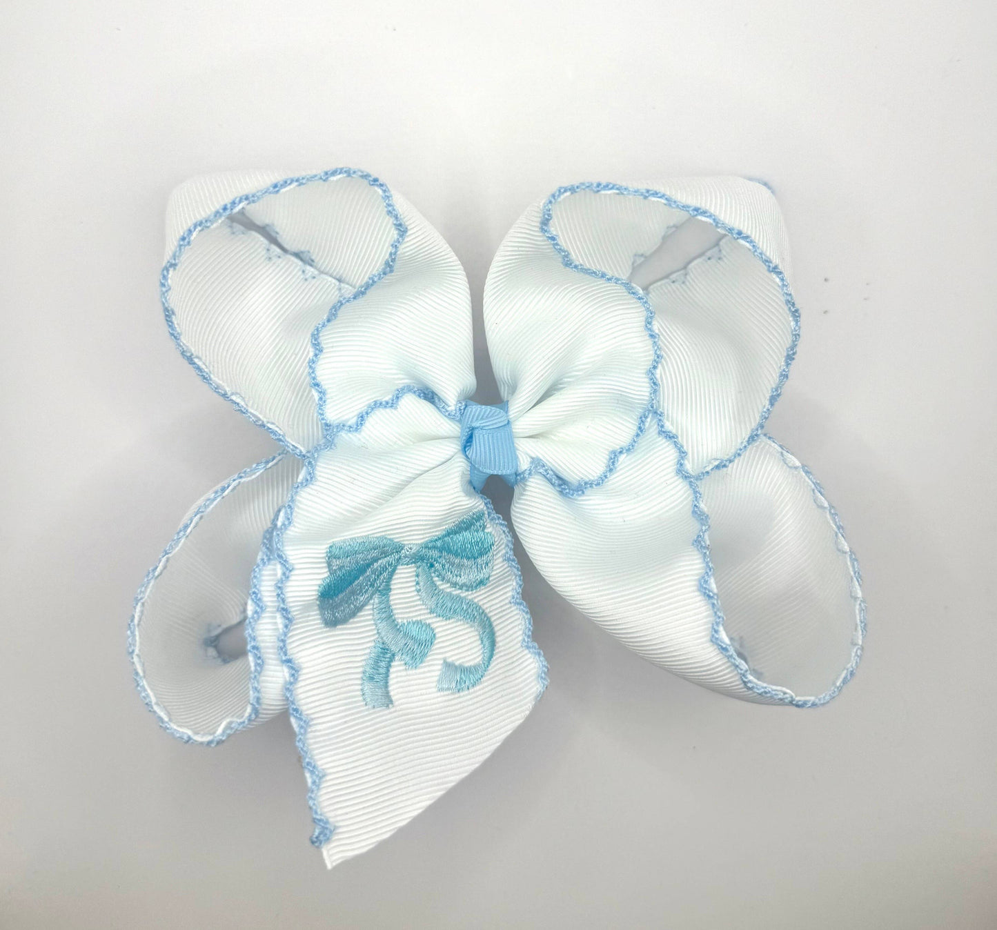 Blue Bow Moonstitch