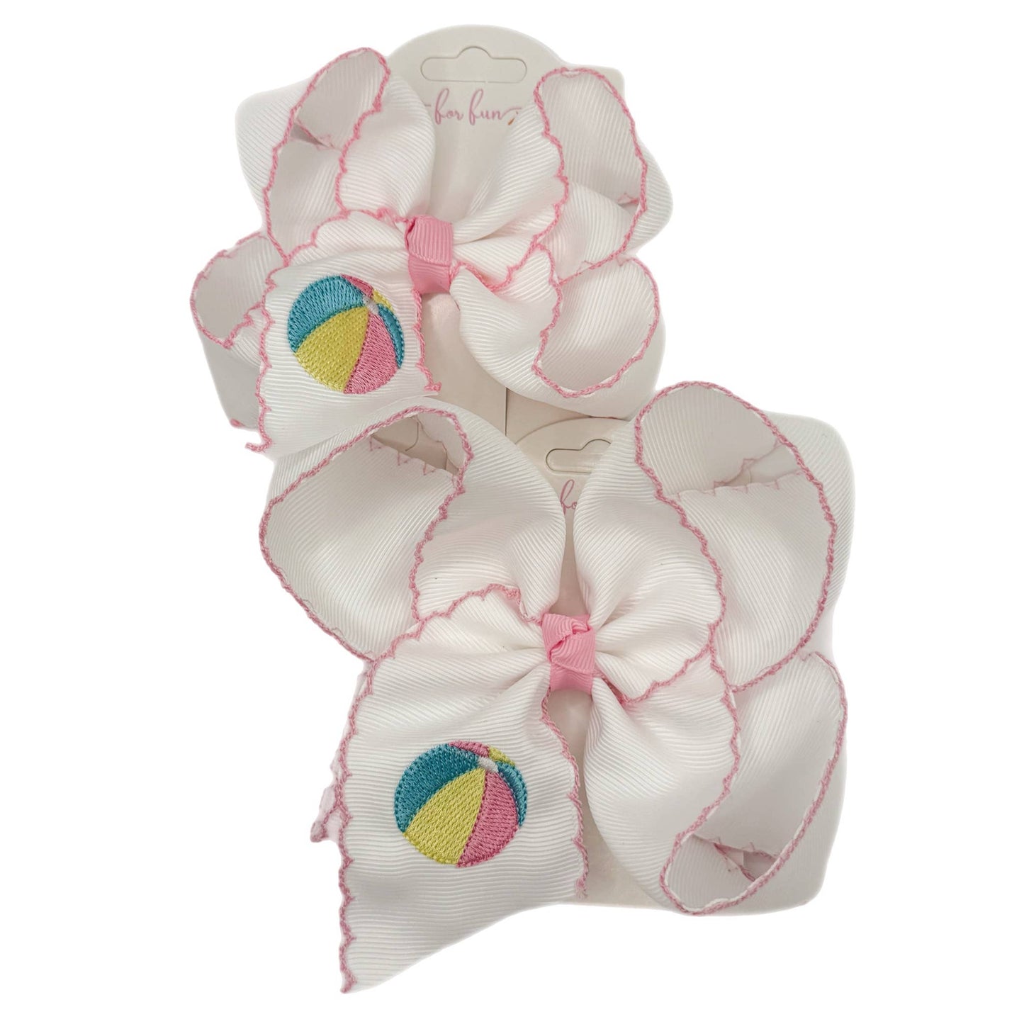 Beach Ball Embroidered Hair Bow