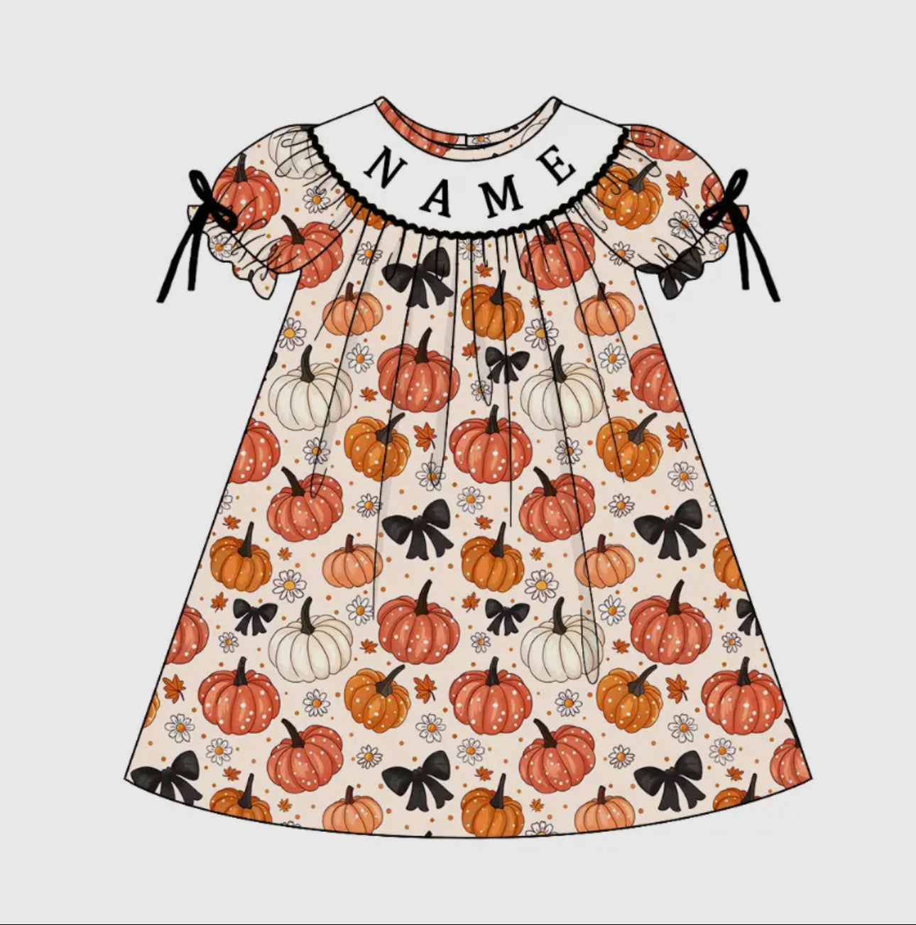 Pumpkin Bow Custom Dress