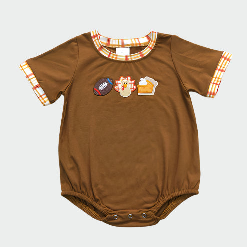 Brown Thanksgiving Turkey Romper
