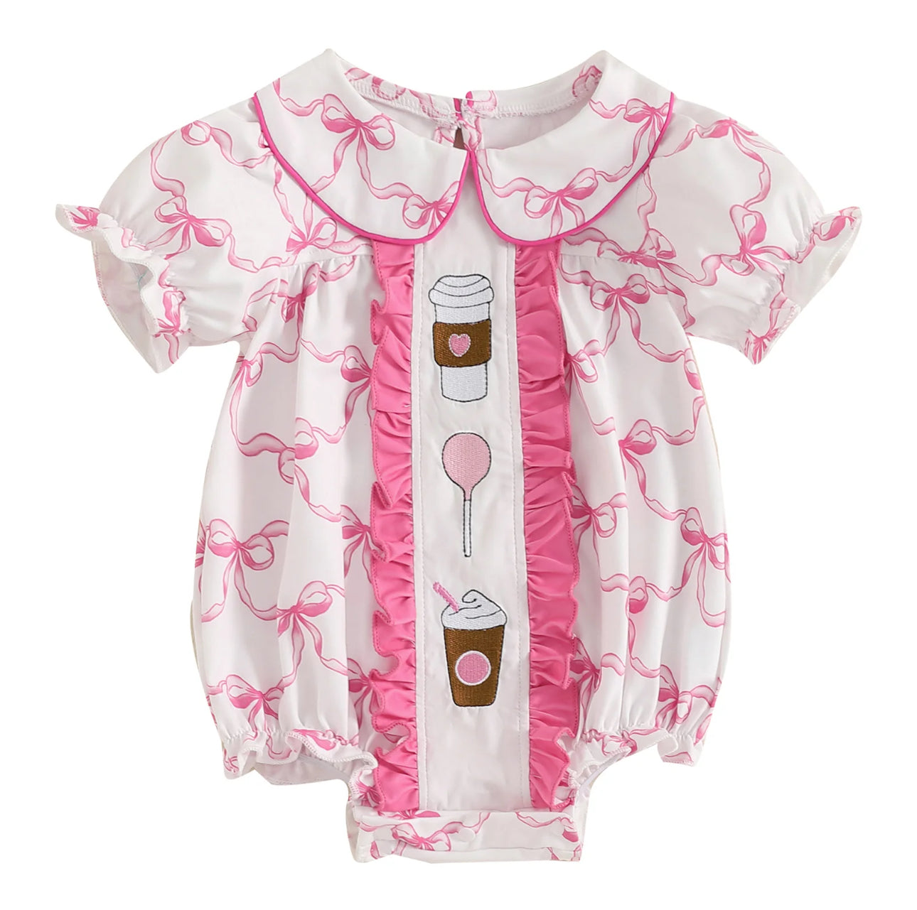Pink Starbucks Bow Romper