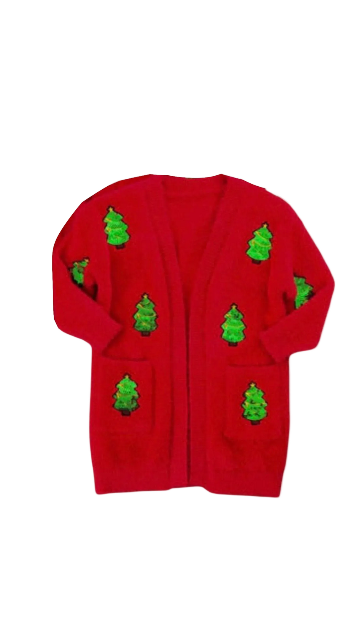 Cozy Sequin Christmas Tree Cardigan