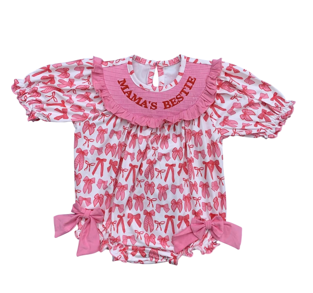 Pink Mamas Bestie Bow Romper
