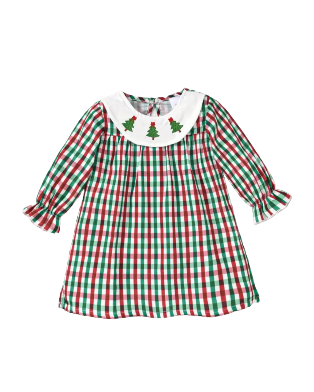 Christmas Embroidered Plaid Dress 2/3 Christmas Embroidered Plaid Dress 2/3