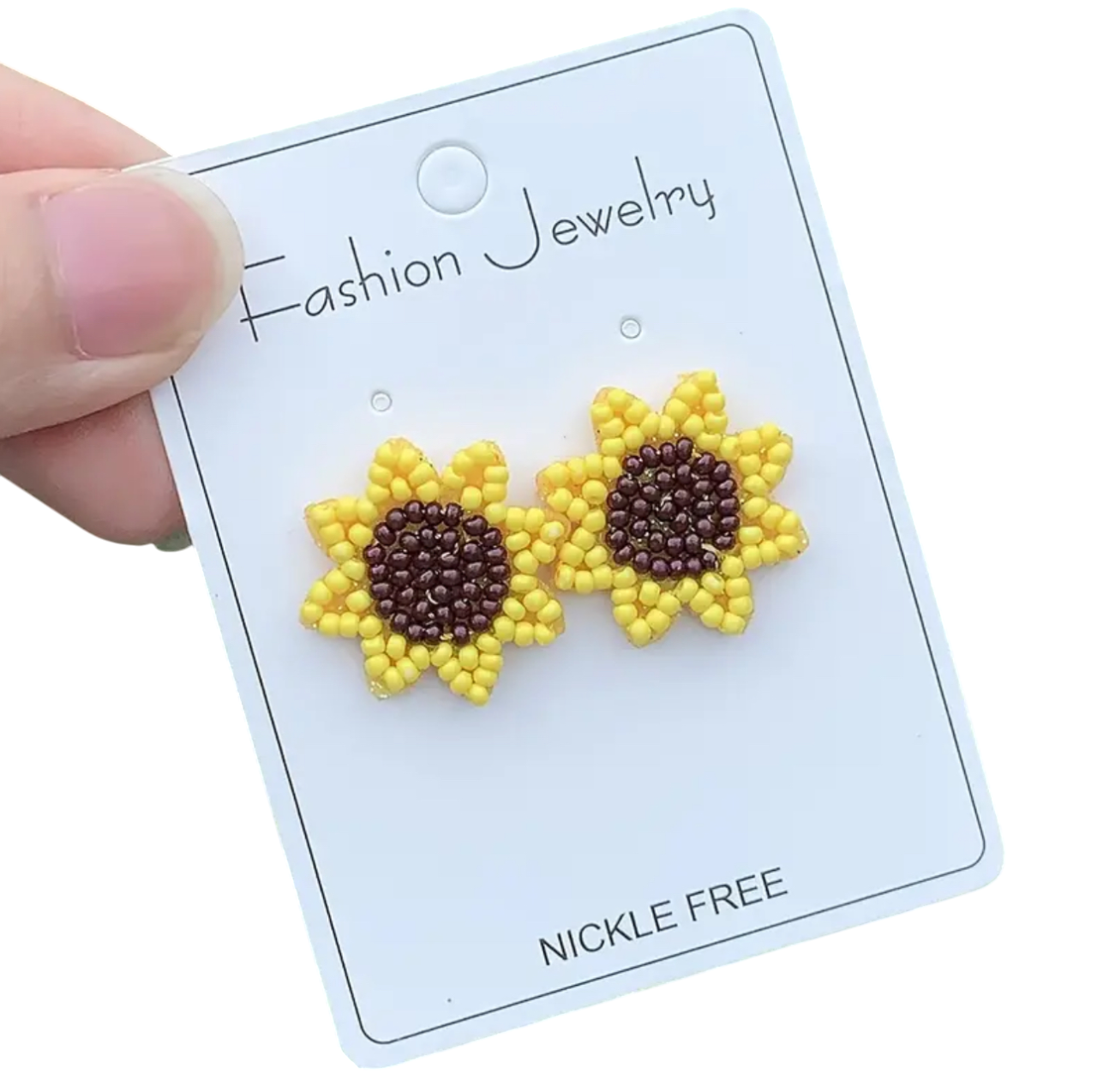 Sunflower Beaded Earring Studs