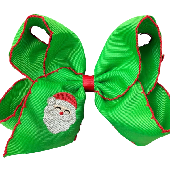 Green Santa Hair Bow