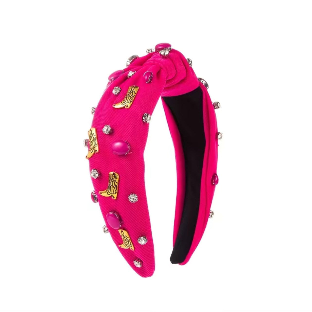 Hot Pink Cowgirl Rhinestone Headband