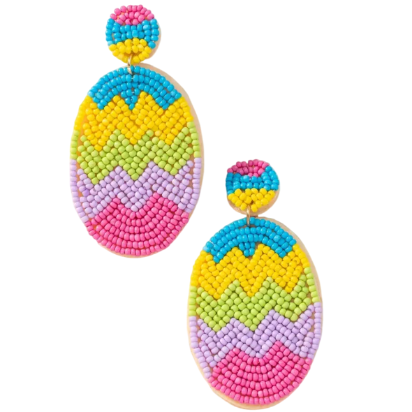 Easter Egg Beaded Earrings