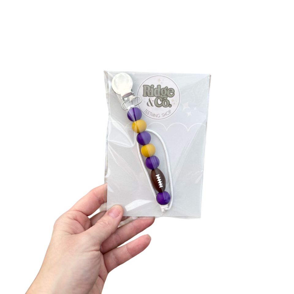 Purple Football Teether