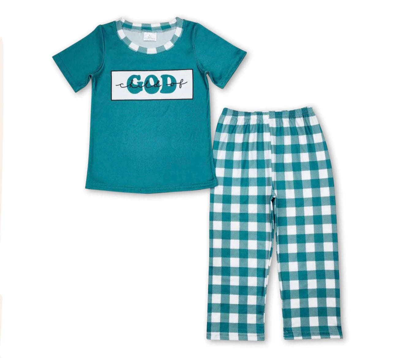 Child of God Plaid Boy Set