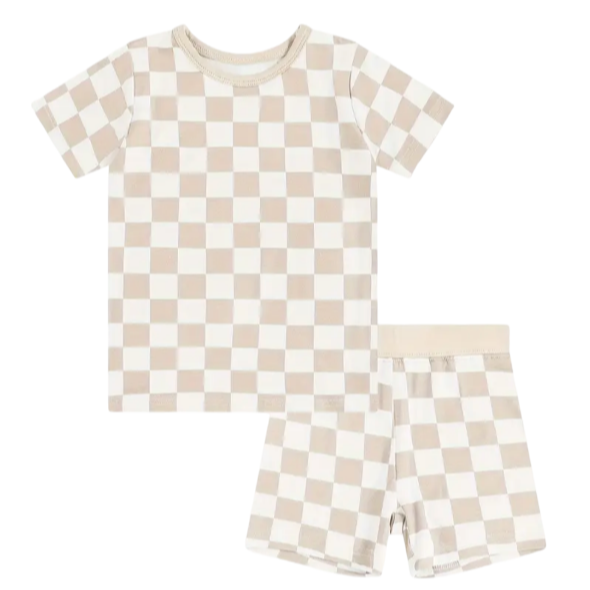 Checkered Bamboo Short Set