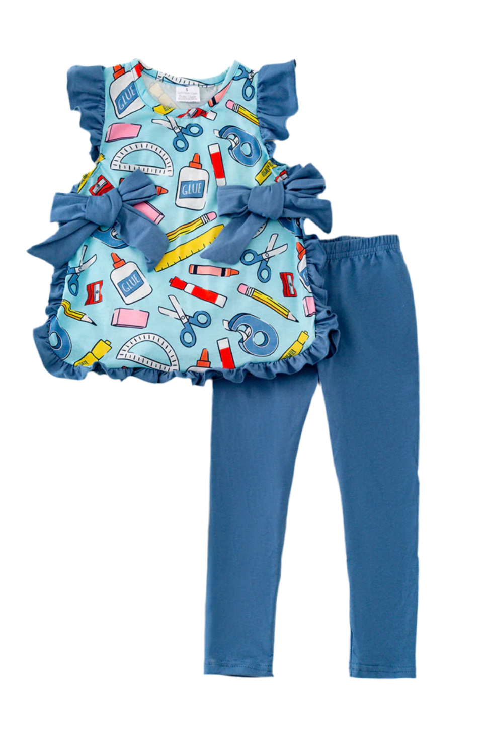 Blue Back to School Leggings Set