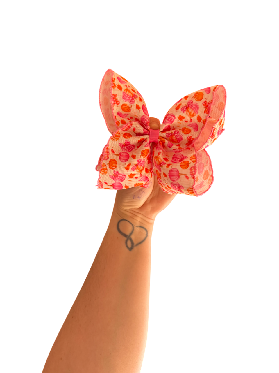 Pink Moonstitch Pumpkin Bow