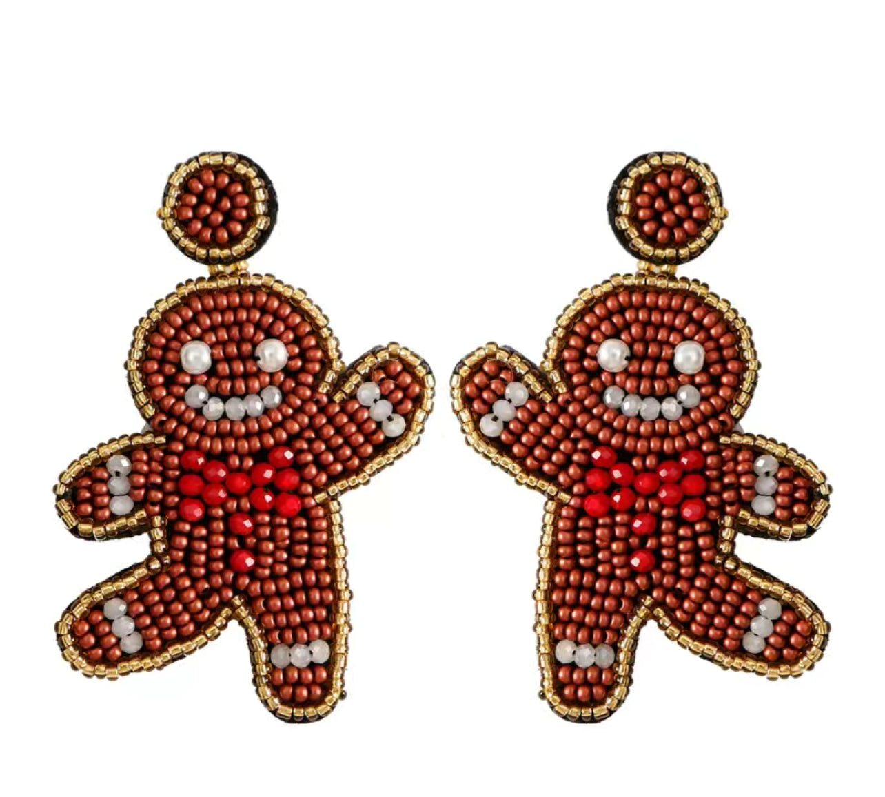 Gingerbread Beaded Earrings