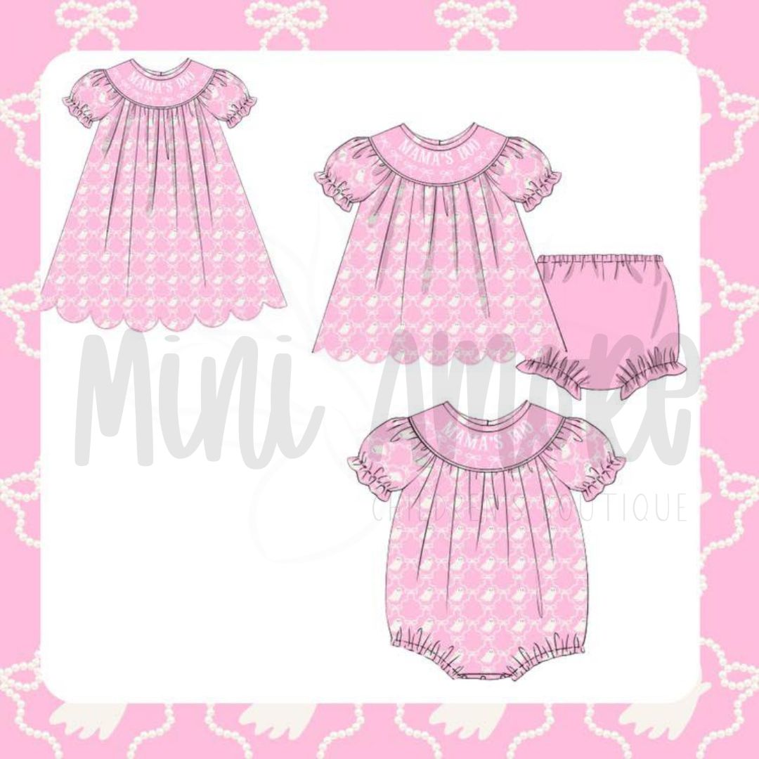 Pink Mama's Boo Smocks