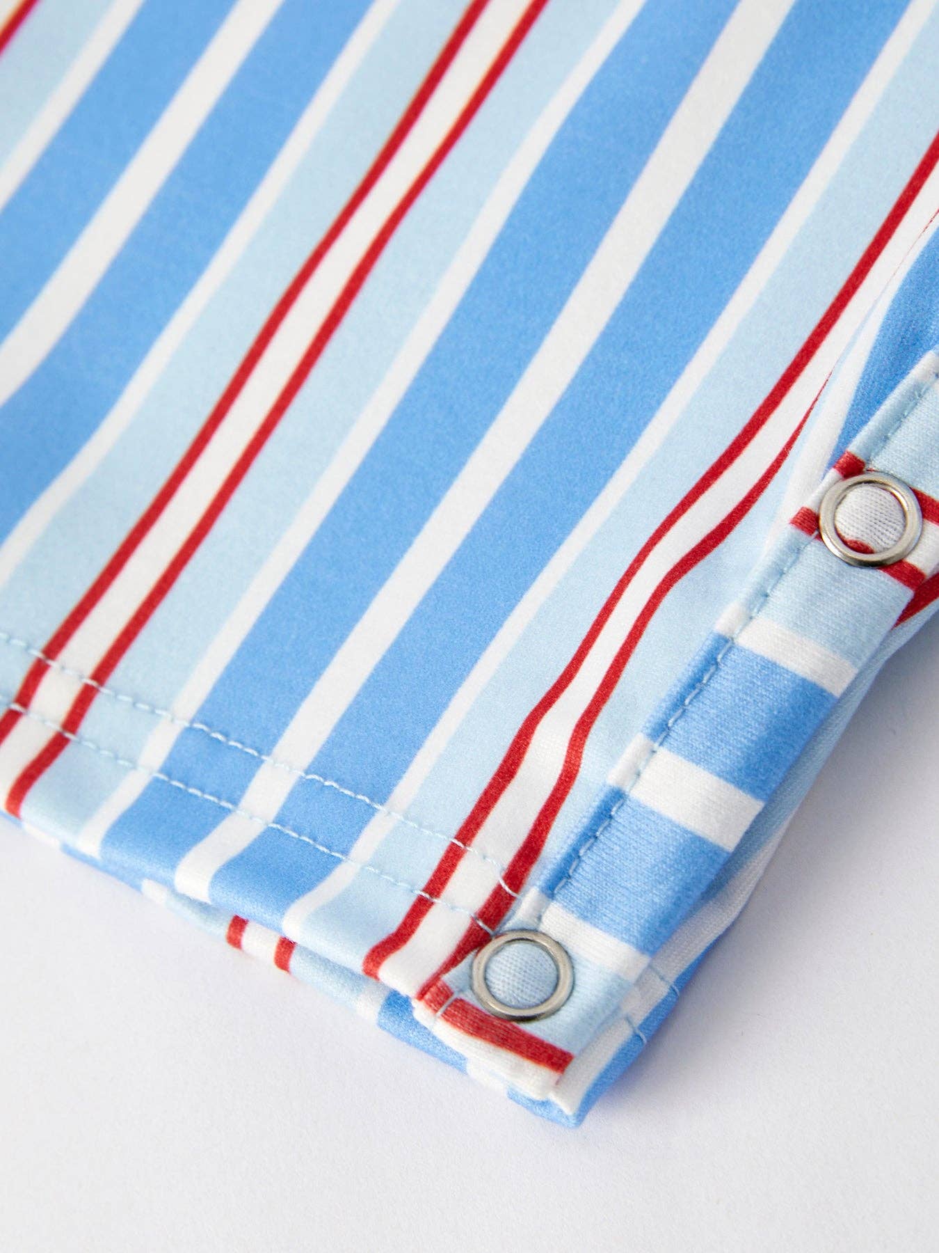 Boys Patriotic Striped Smocking Romper