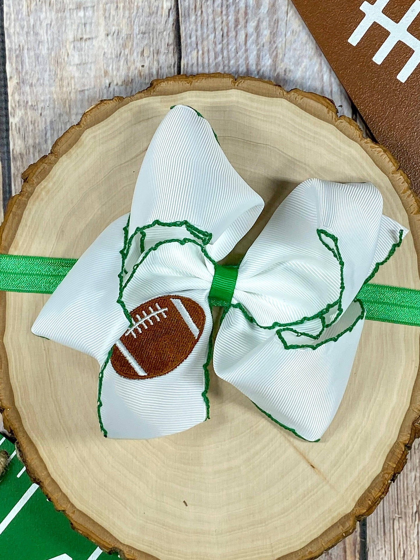 Football Moonstitch Bow Headbands