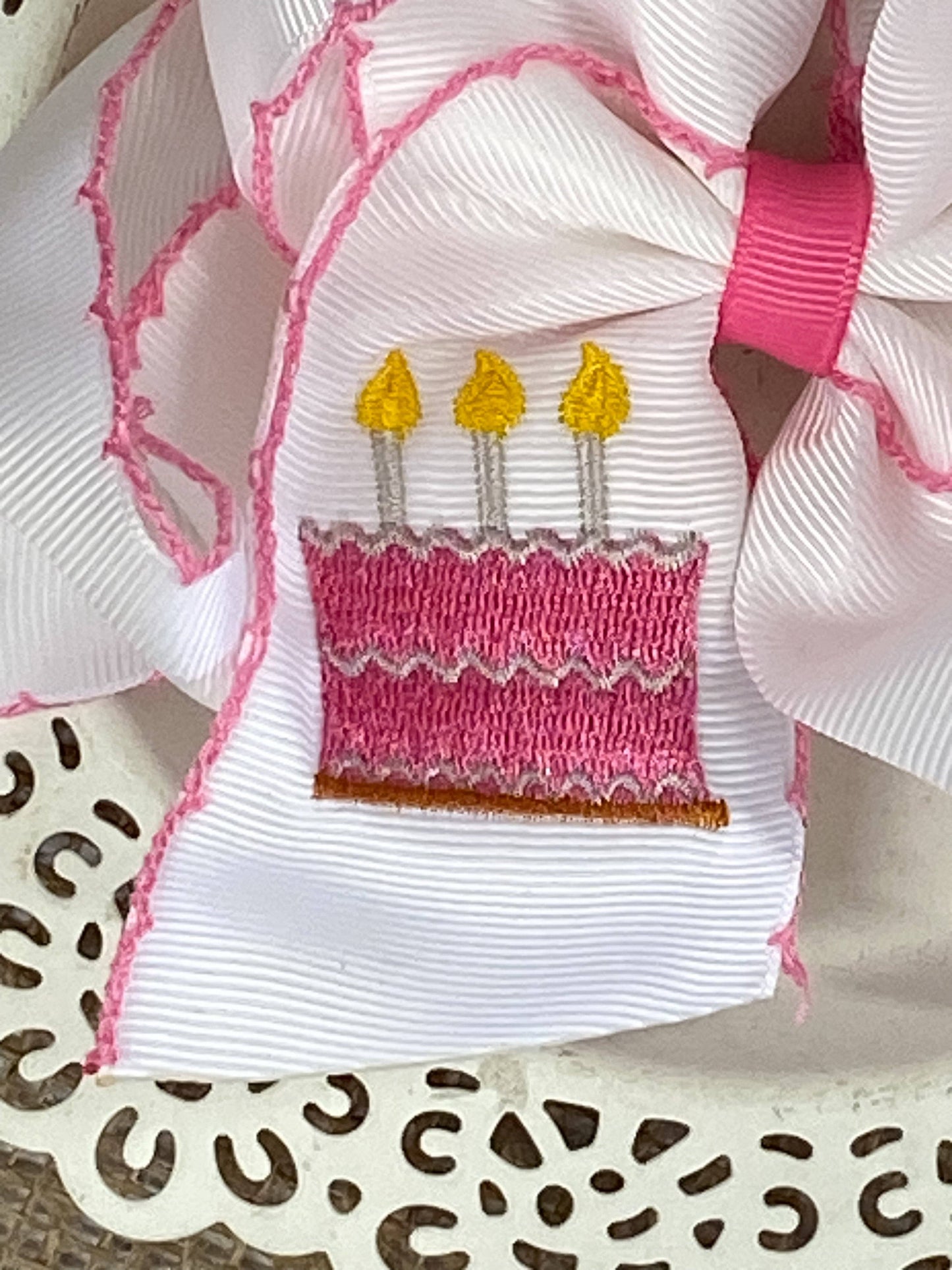 Birthday Cake Embroidered Headband