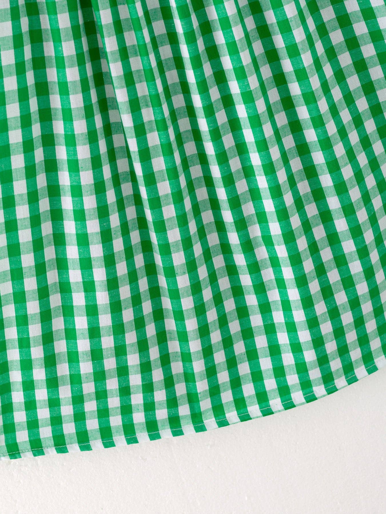 Santa Claus Smocking Green Plaid Embroidery Dress