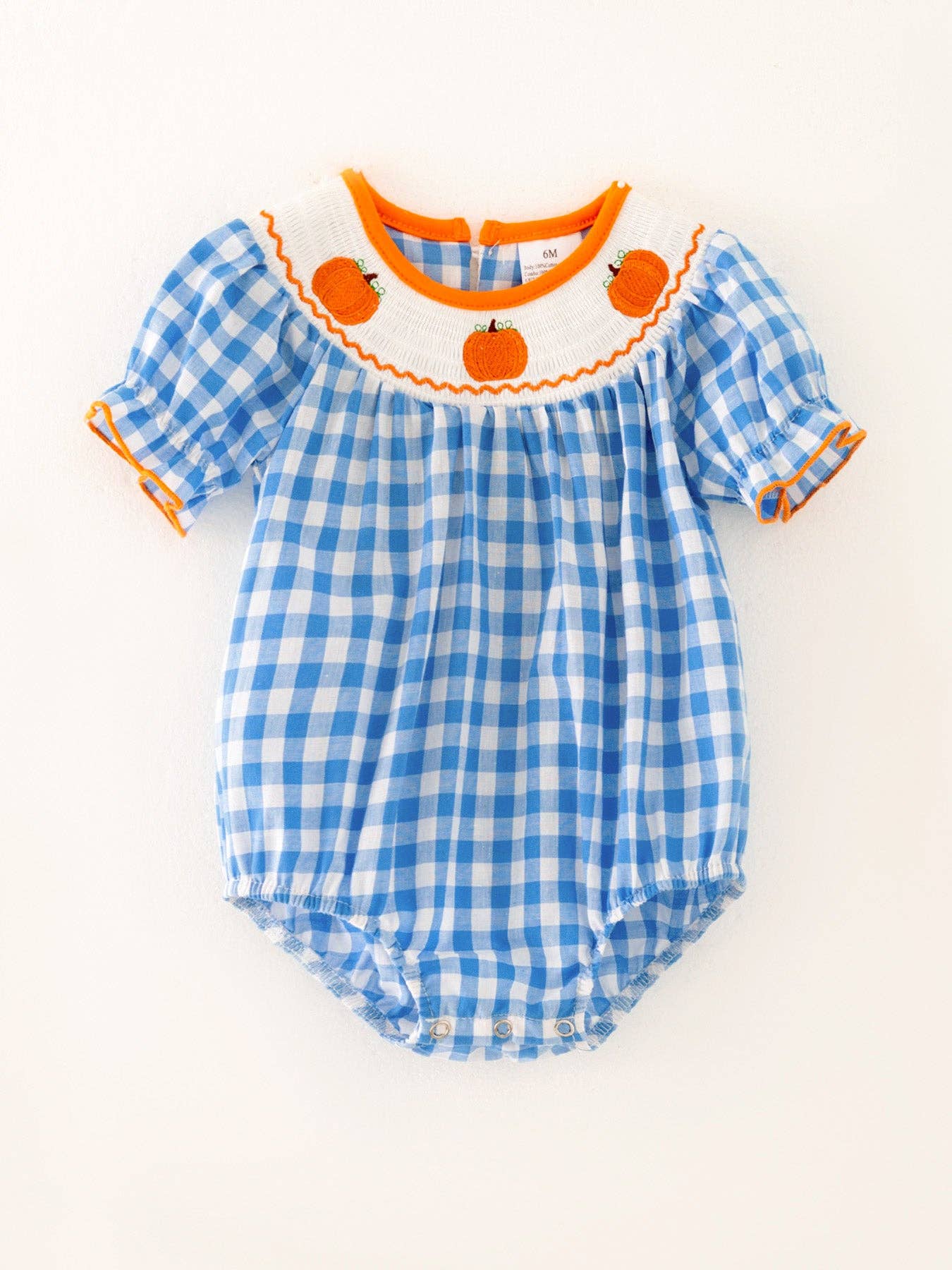 Blue Smock Gingham Plaid Bubble
