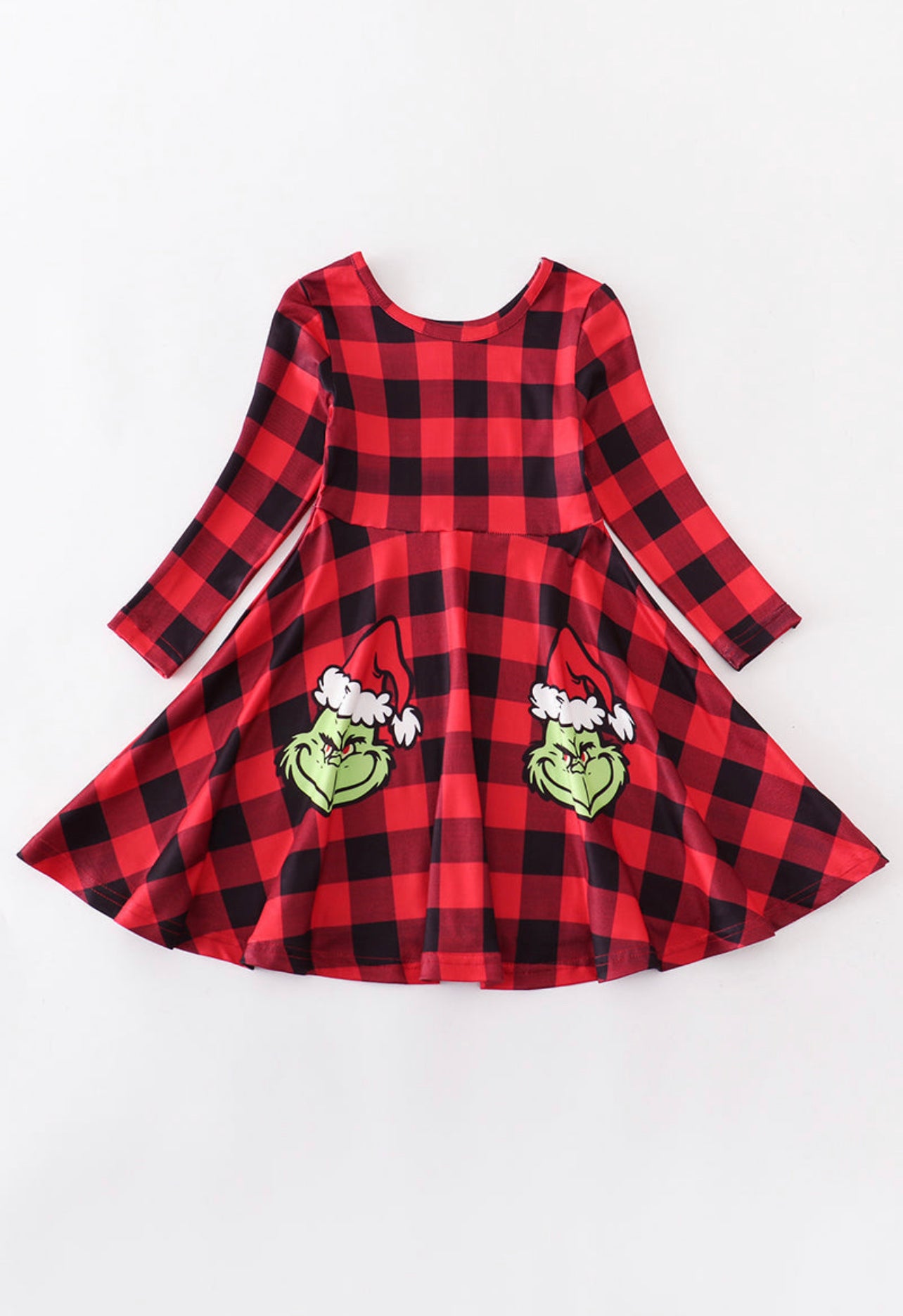 Buffalo Plaid Grinch Flare Dress 5 Buffalo Plaid Grinch Flare Dress 5