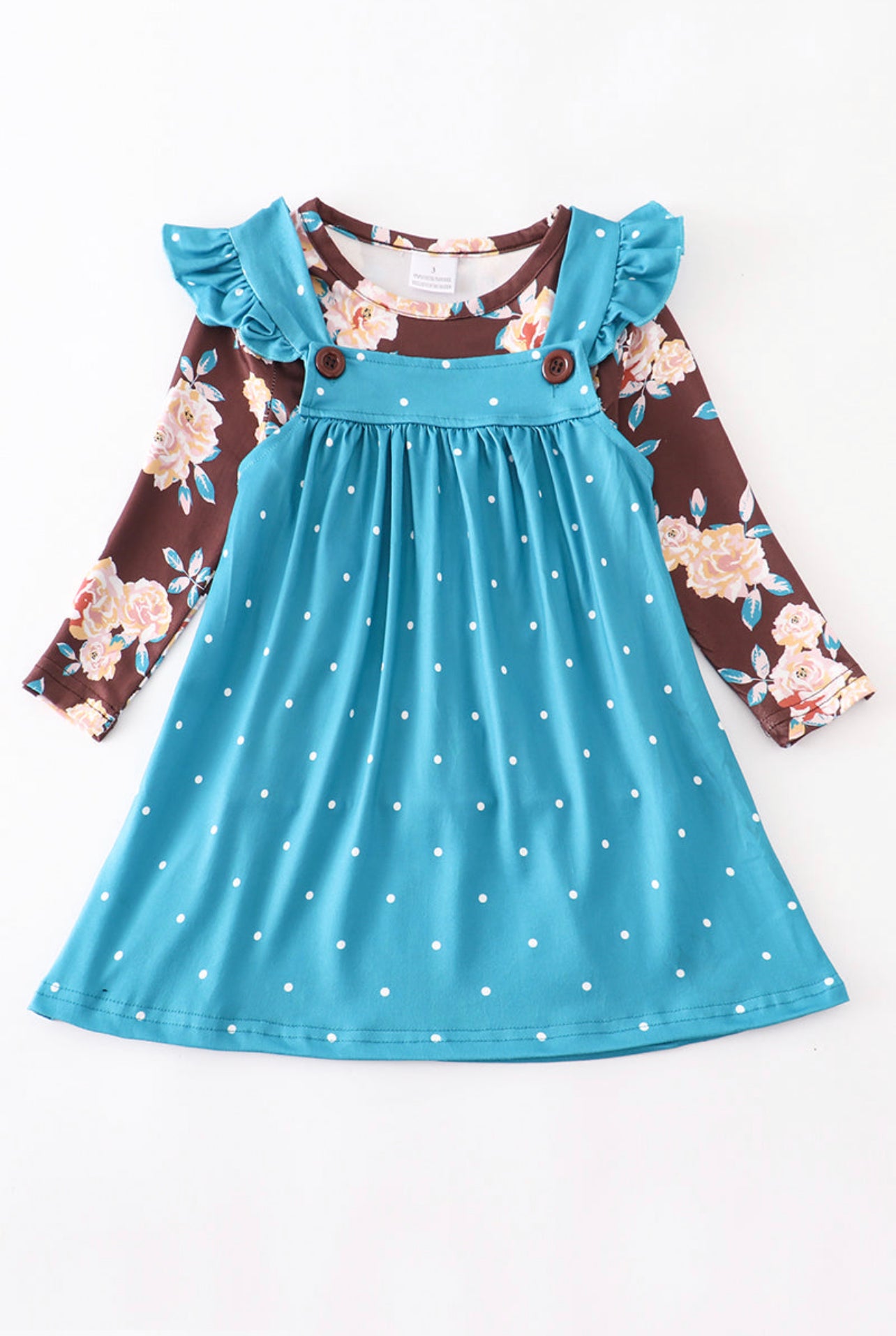 Blue Floral Suspender Dress
