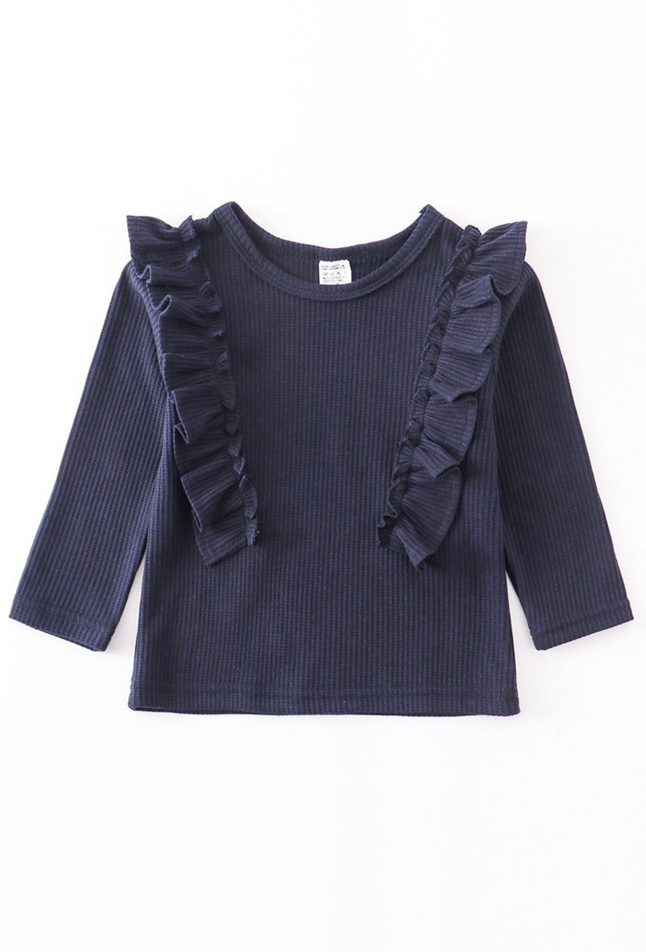 Navy Ruffle Shirt