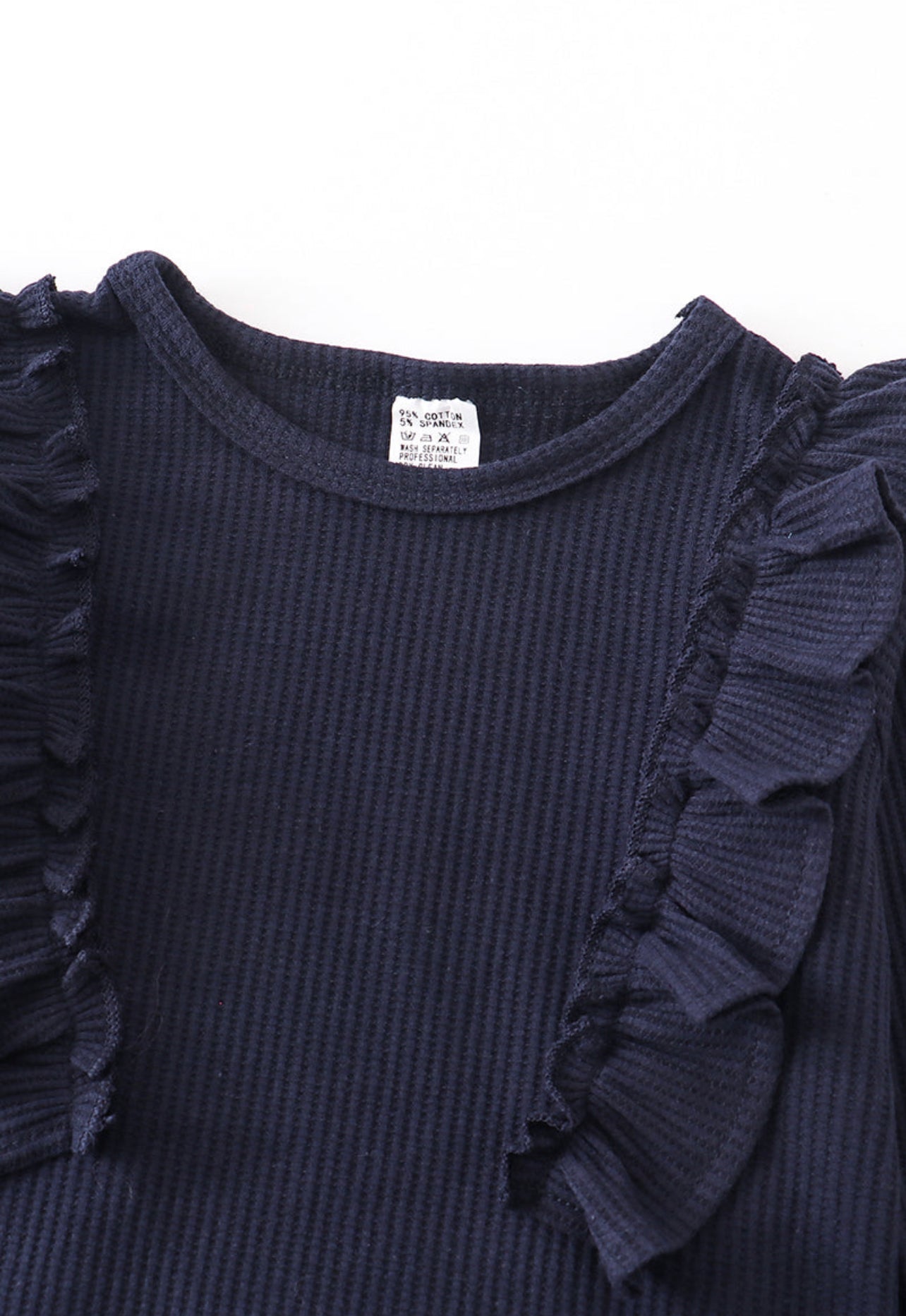 Navy Ruffle Shirt
