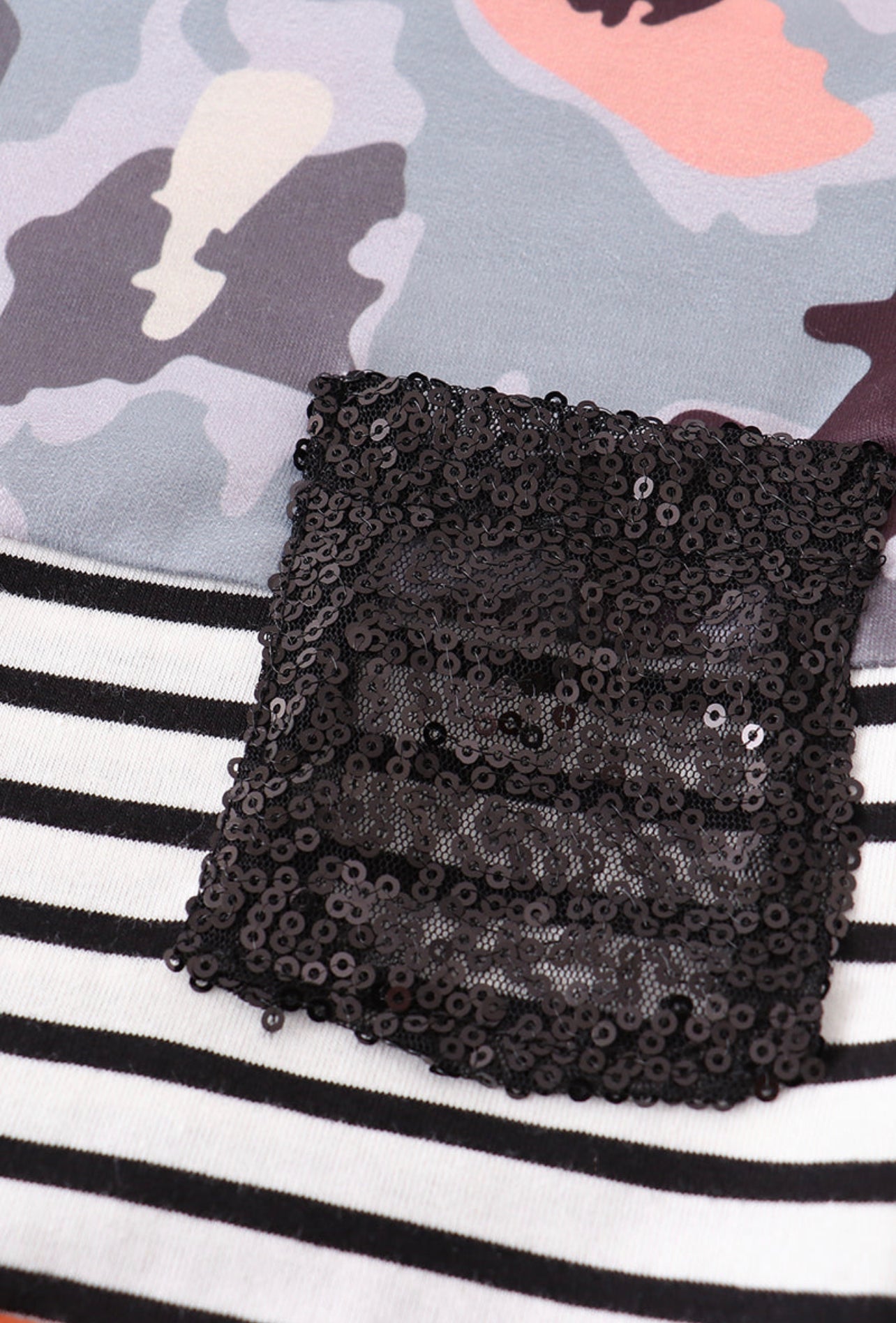 Camouflage Sequin Pocket Tee
