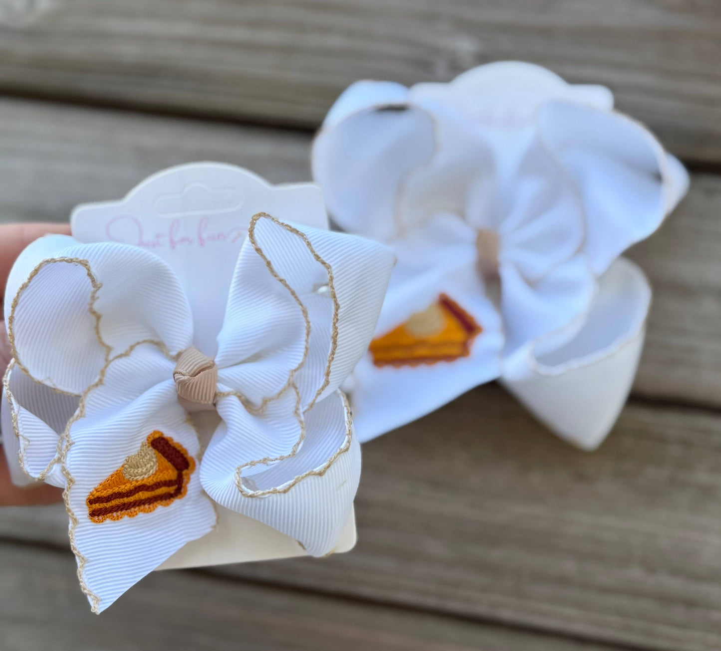Pumpkin Pie Slice Hair Bow