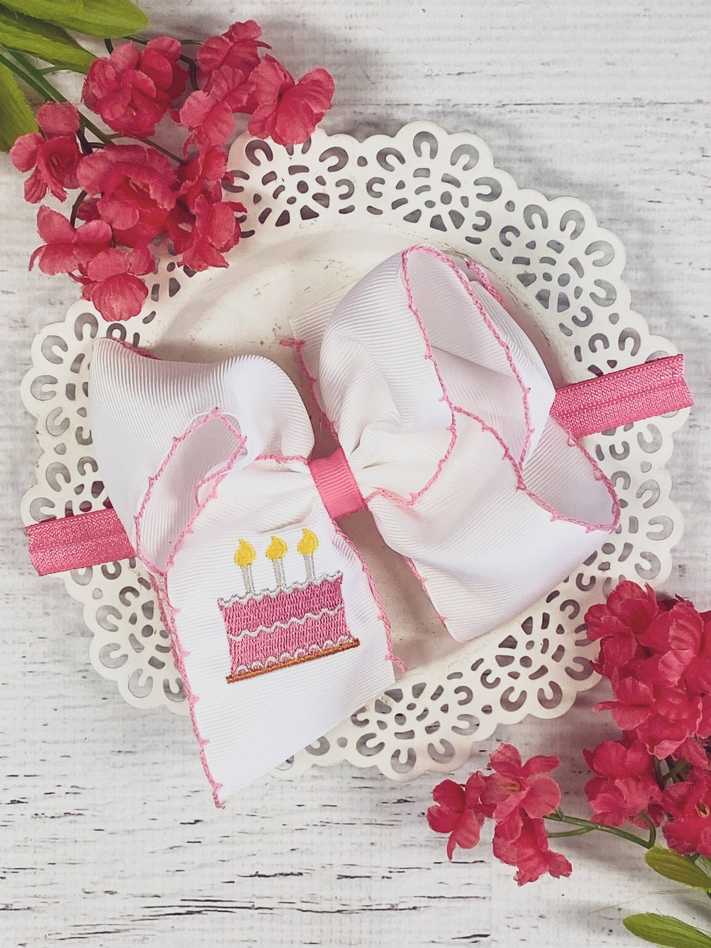 Birthday Cake Embroidered Headband